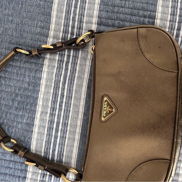Prada authentic gold small bag sholdet bag - Picture 1 of 7